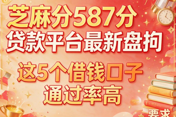 芝麻分587分贷款平台最新盘点，这5个借钱口子通过率高