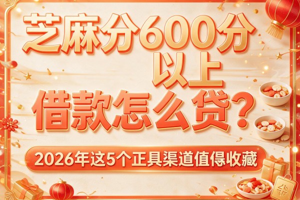 芝麻分600分以上借款怎么贷？2026年这5个正规渠道值得收藏！