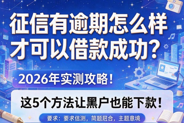 征信有逾期怎么样才可以借款成功？2026年实测攻略：这5个方法让黑户也能下款！