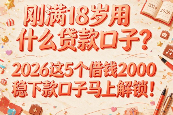 刚满18岁用什么贷款口子？2026这5个借钱2000稳下款口子马上解锁！