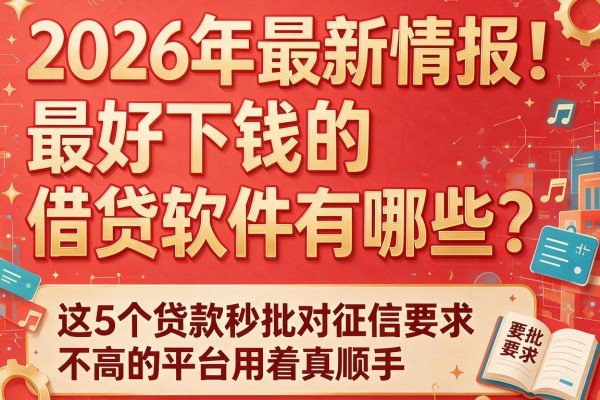 2026年最新情报！最好下钱的借贷软件有哪些？这5个贷款秒批对征信要求不高的平台用着真顺手