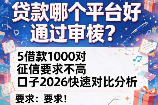 贷款哪个平台好通过审核？5个借款1000对征信要求不高口子2026快速对比分析！