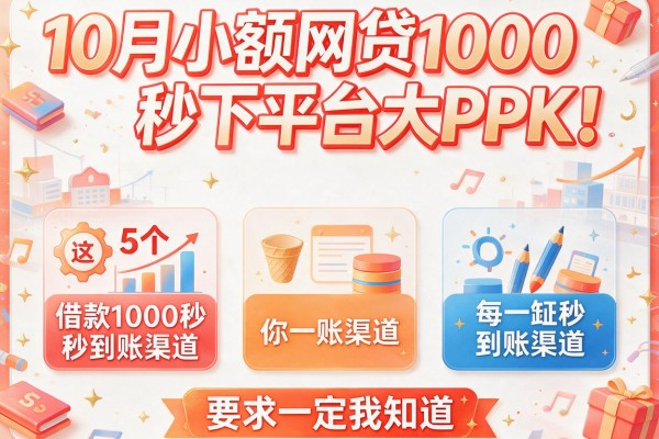 10月小额网贷1000秒下平台大PK！这5个借款1000秒到账渠道你一定要知道
