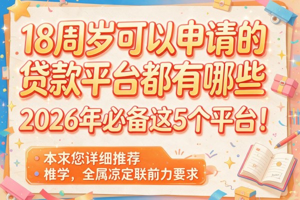 18周岁可以申请的贷款平台都有哪些2026年必备这5个平台!本篇为您详细推荐!