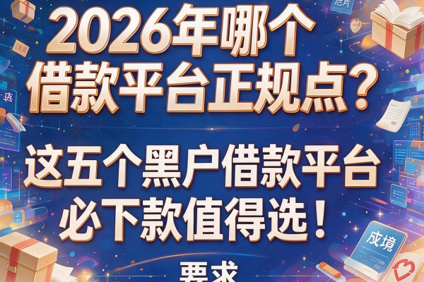 2026年哪个借款平台正规点？这五个黑户借款平台必下款值得选！