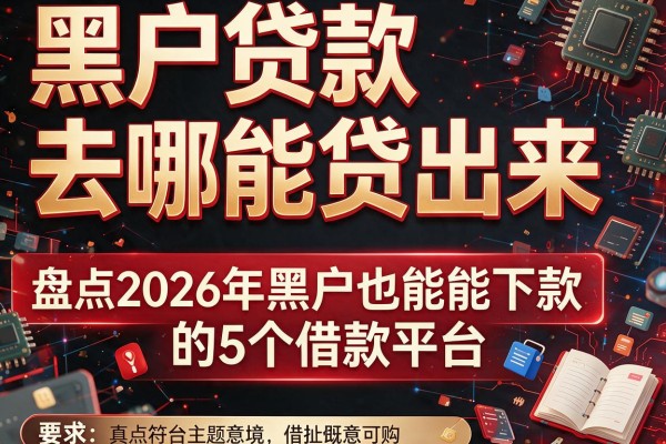 黑户贷款去哪能贷出来，盘点2026年黑户也能下款的5个借款平台