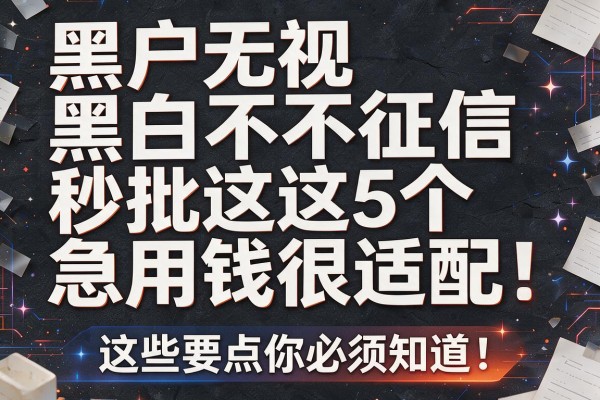 黑户无视黑白不征信秒批这5个急用钱很适配，这些要点你必须知道！