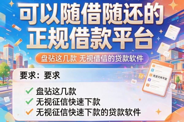 可以随借随还的正规借款平台，盘点这几款无视征信快速下款的贷款软件