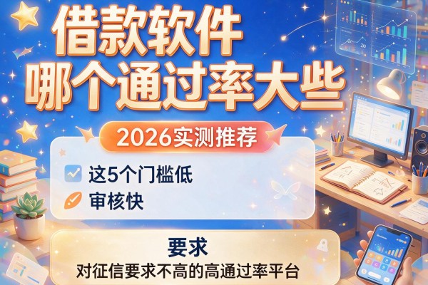 借款软件哪个通过率大些，2026实测推荐这5个门槛低、审核快、对征信要求不高的高通过率借款平台