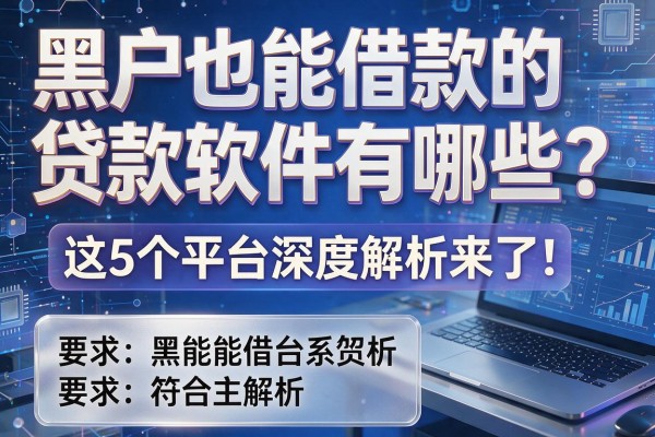 黑户也能借款的贷款软件有哪些？这5个平台深度解析来了！