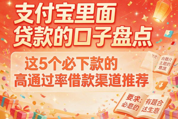 支付宝里面贷款的口子盘点：这5个必下款的高通过率借款渠道推荐
