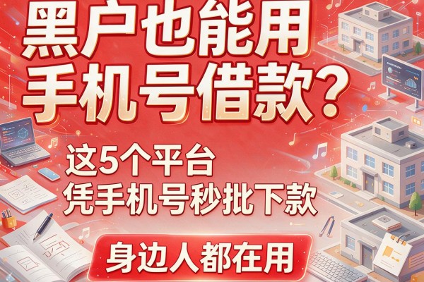 黑户也能用手机号借款？这5个平台凭手机号秒批下款，身边人都在用！