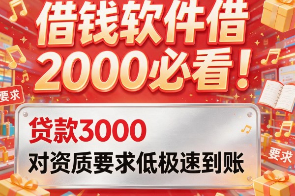 借钱软件借2000必看！这几家贷款3000对资质要求低极速到账