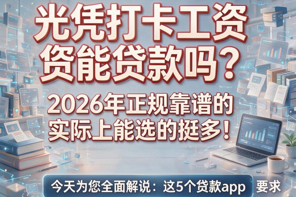 光凭打卡工资能贷款吗？2026年正规靠谱的实际上能选的挺多！今天为您全面解说这5个贷款app！