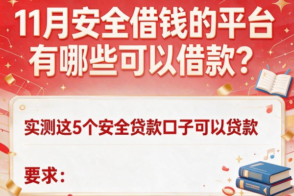 11月安全借钱的平台有哪些可以借款？实测这5个安全贷款口子可以贷款