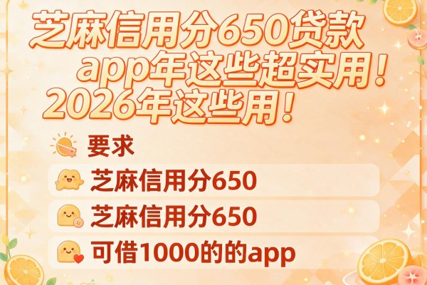 芝麻信用分650贷款app2026年这些超实用！盘点五个芝麻信用分650可借1000的app