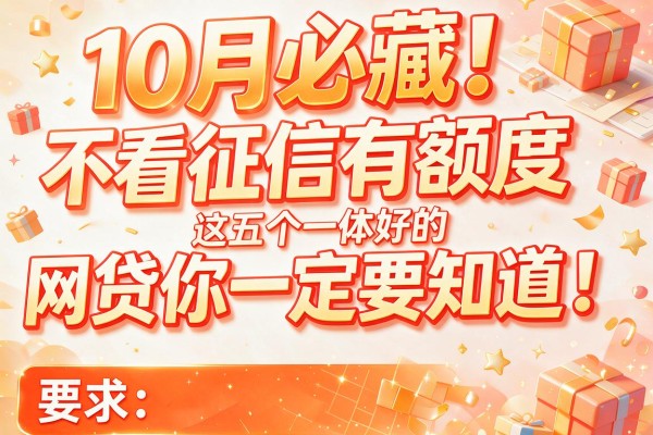 10月必藏！这五个不看征信有额度的网贷你一定要知道！