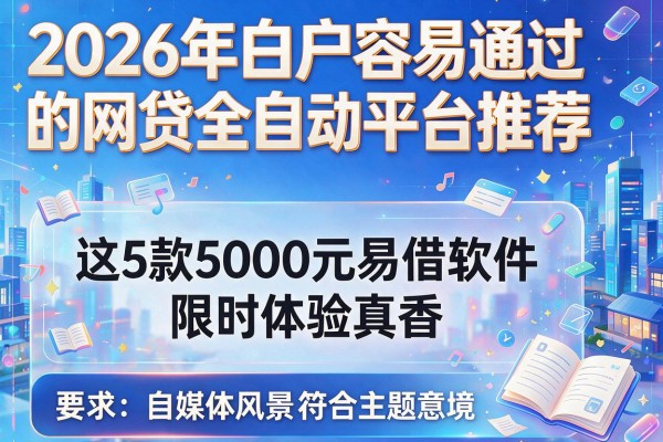 2026年白户容易通过的网贷全自动平台推荐，这5款5000元易借软件限时体验真香
