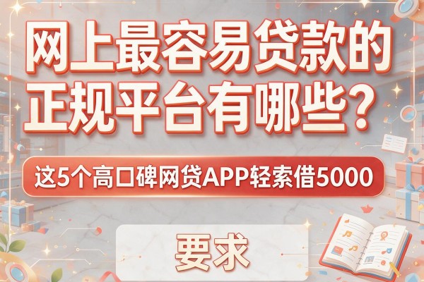 网上最容易贷款的正规平台有哪些？这5个高口碑网贷APP轻松借5000