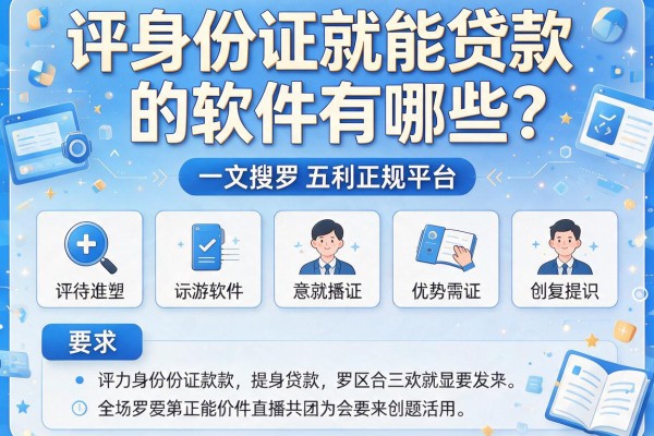 评身份证就能贷款的软件有哪些？一文搜罗五款正规平台！