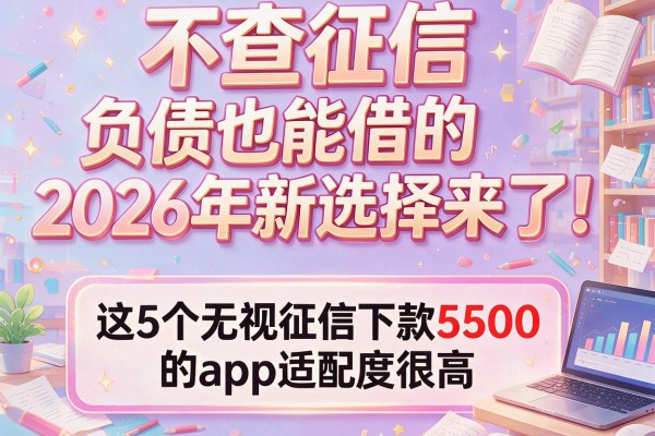 不查征信和负债也能借的2026年新选择来了！这5个无视征信下款5500的app适配度很高