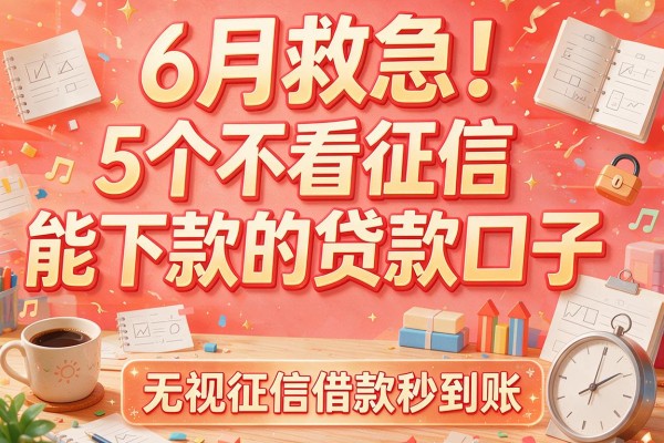 6月救急！5个不看征信能下款的贷款口子，无视征信借款秒到账