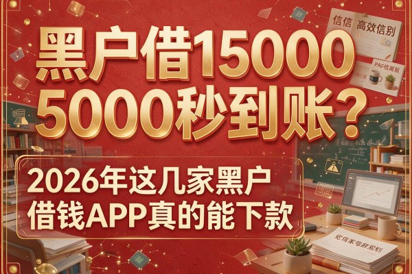 黑户借15000秒到账？2026年这几家黑户借钱APP真的能下款