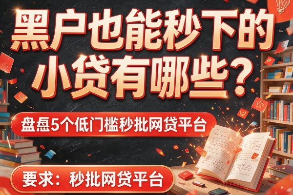 黑户也能秒下的小贷有哪些？盘点5个低门槛秒批网贷平台