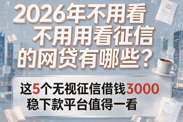2026年不用看征信的网贷有哪些？这5个无视征信借钱3000稳下款平台值得一看