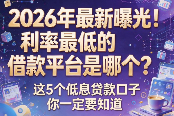 2026年最新曝光！利率最低的借款平台是哪个？这5个低息贷款口子你一定要知道