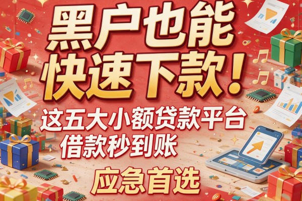 黑户也能快速下款！这五大小额贷款平台借款秒到账，应急首选