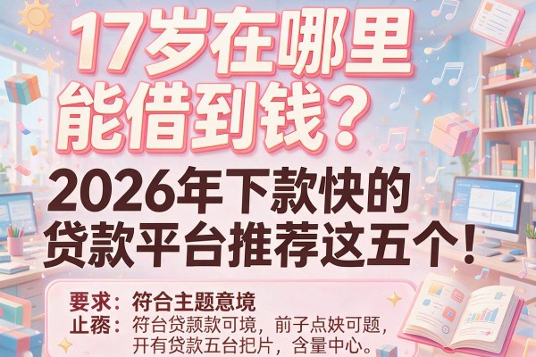 17岁在哪里能借到钱？2026年下款快的贷款平台推荐这五个！