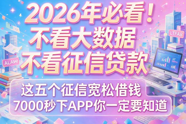 2026年必看！不看大数据不看征信贷款，这五个征信宽松借钱7000秒下APP你一定要知道