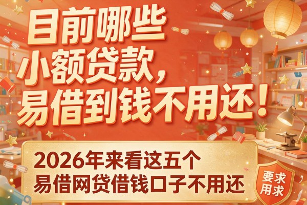 目前哪些小额贷款易借到钱不用还！2026年来看这五个易借网贷借钱口子不用还