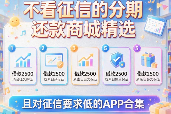 不看征信的分期还款商城精选：5个借款2500且对征信要求低的APP合集