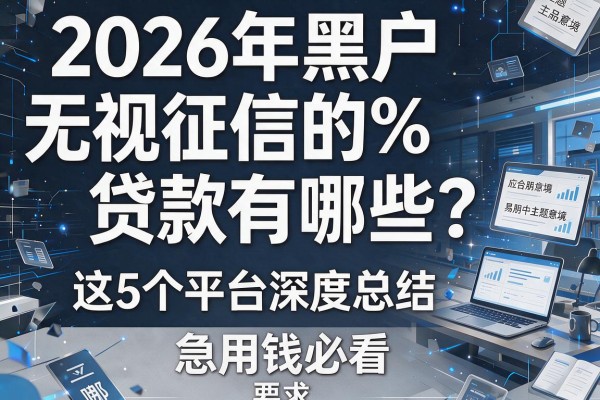 2026年黑户无视征信的贷款有哪些？这5个平台深度总结，急用钱必看！