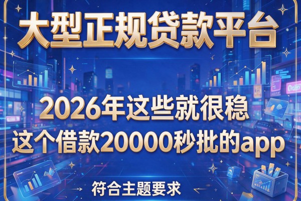 大型正规贷款平台，2026年这些就很稳这五个借款20000秒批的app