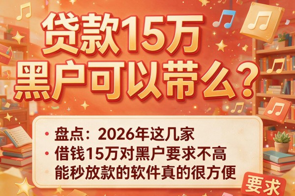 贷款15万黑户可以带么？盘点2026年这几家借钱15万对黑户要求不高且能秒放款的软件真的很方便