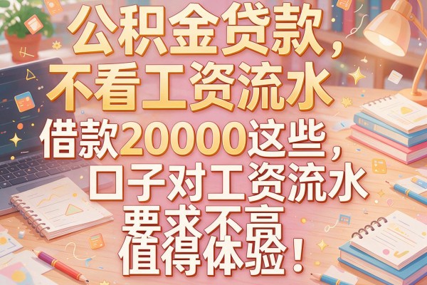 公积金贷款不看工资流水，借款20000这些口子对工资流水要求不高值得体验！