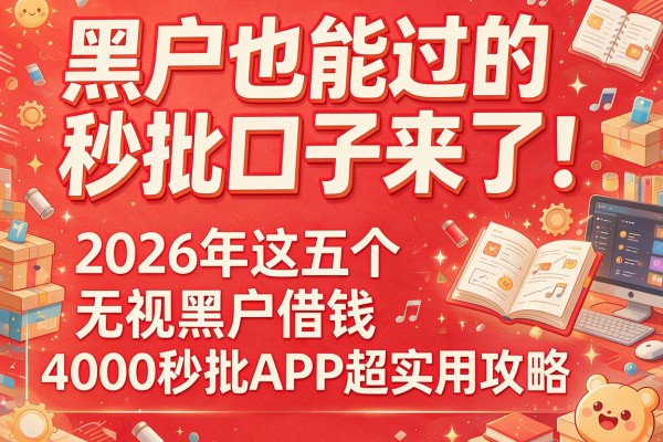 黑户也能过的秒批口子来了！2026年这五个无视黑户借钱4000秒批APP超实用攻略