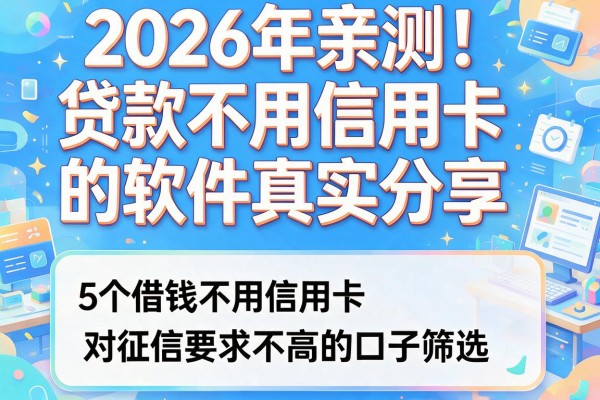 2026年亲测！贷款不用信用卡的软件真实分享，附5个借钱不用信用卡且对征信要求不高的口子筛选