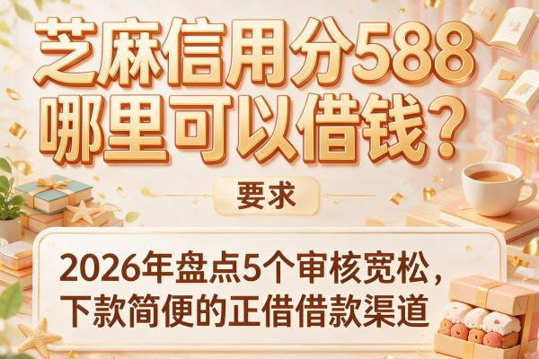 芝麻信用分588哪里可以借钱？2026年盘点5个审核宽松、下款简便的正规借款渠道