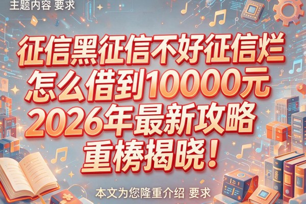 征信黑征信不好征信烂怎么借到10000元2026年最新攻略重磅揭晓！本文为您隆重介绍主题内容