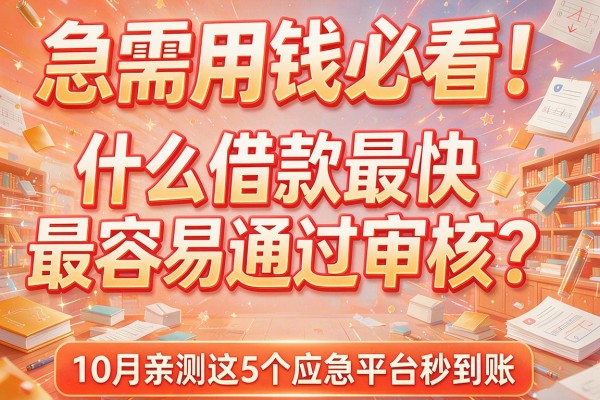 急需用钱必看！什么借款最快最容易通过审核？10月亲测这5个应急平台秒到账