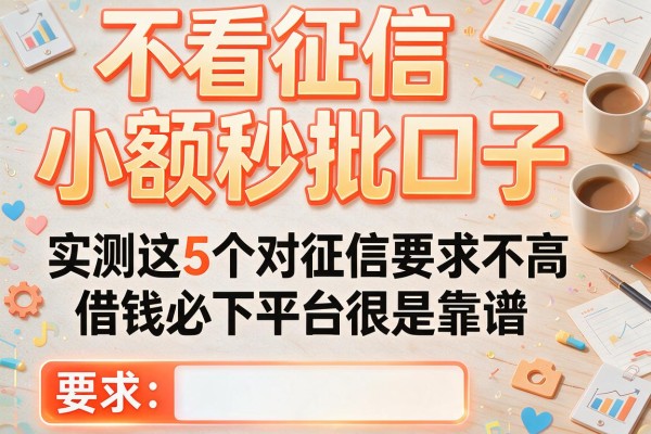 不看征信小额秒批口子，实测这5个对征信要求不高借钱必下平台很是靠谱