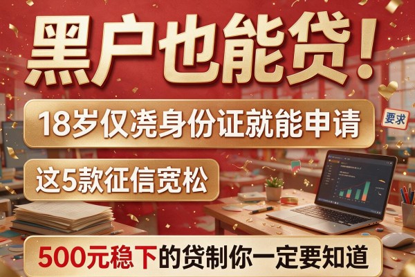 黑户也能贷！18岁仅凭身份证就能申请，这5款征信宽松、500元稳下的贷款App你一定要知道