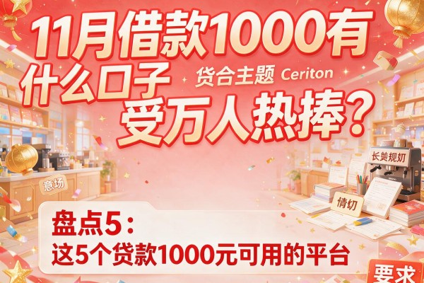 11月借款1000有什么口子受万人热捧？盘点这5个贷款1000元可用的平台