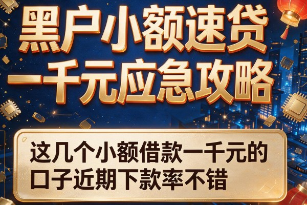 黑户小额速贷一千元应急攻略，这几个小额借款一千元的口子近期下款率不错