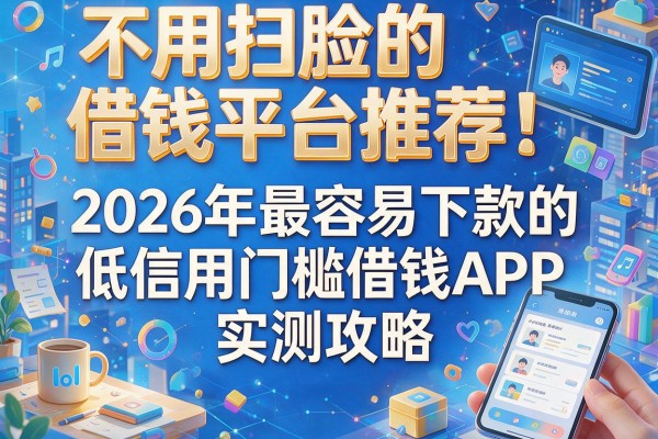 不用扫脸的借钱平台推荐：2026年最容易下款的低信用门槛借钱APP实测攻略