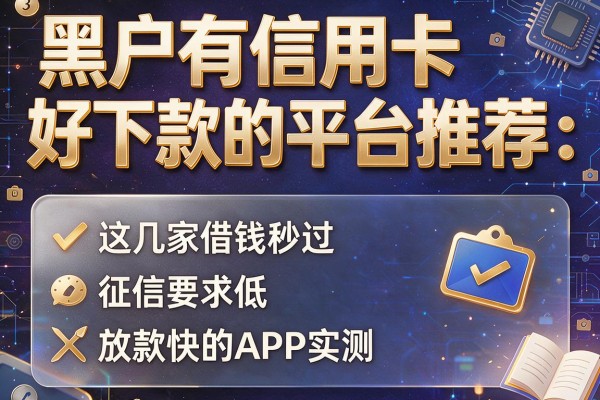 黑户有信用卡好下款的平台推荐：这几家借钱秒过、征信要求低、放款快的APP实测